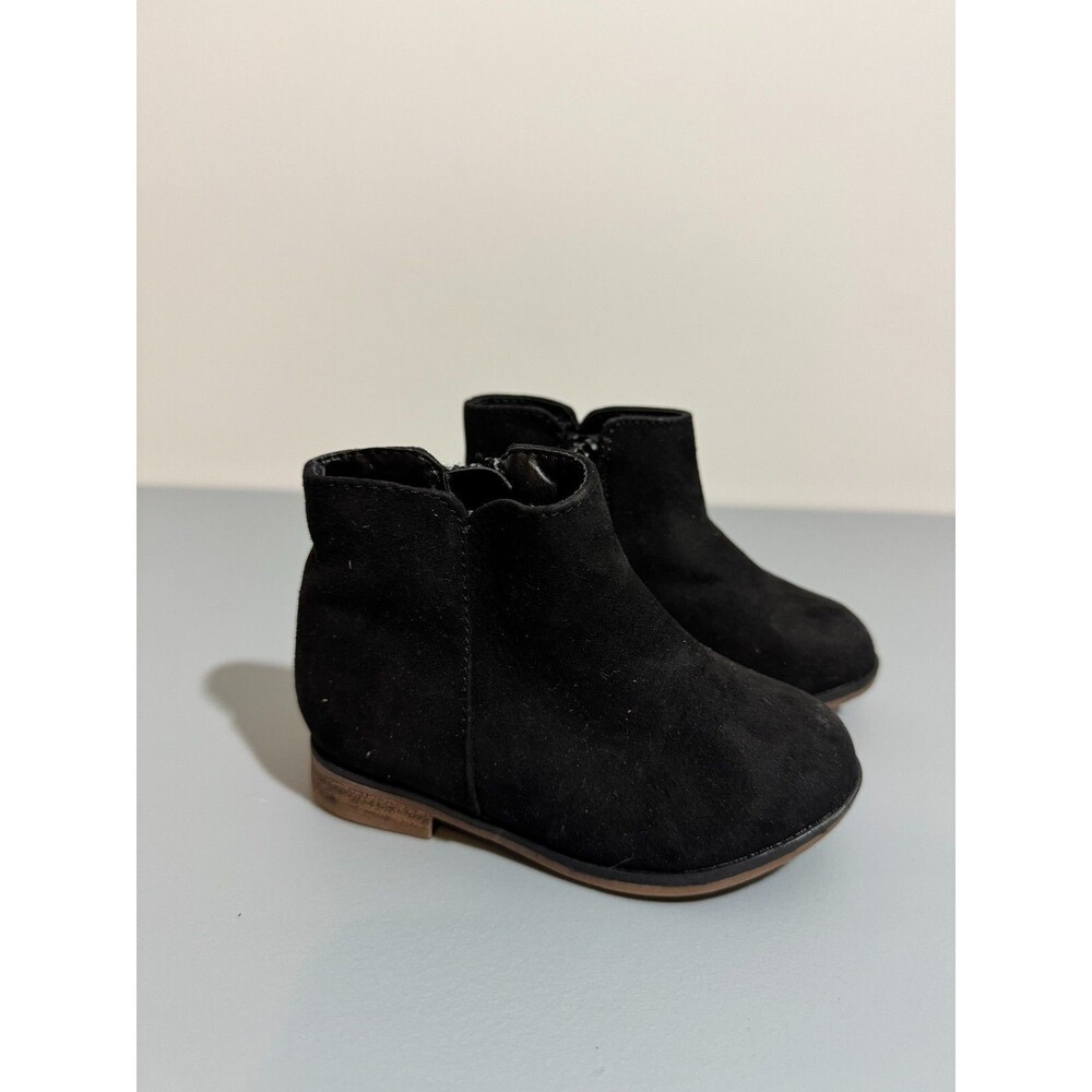 Cat & Jack Girl's Shoes Bootie Side Zipper Black Size 6